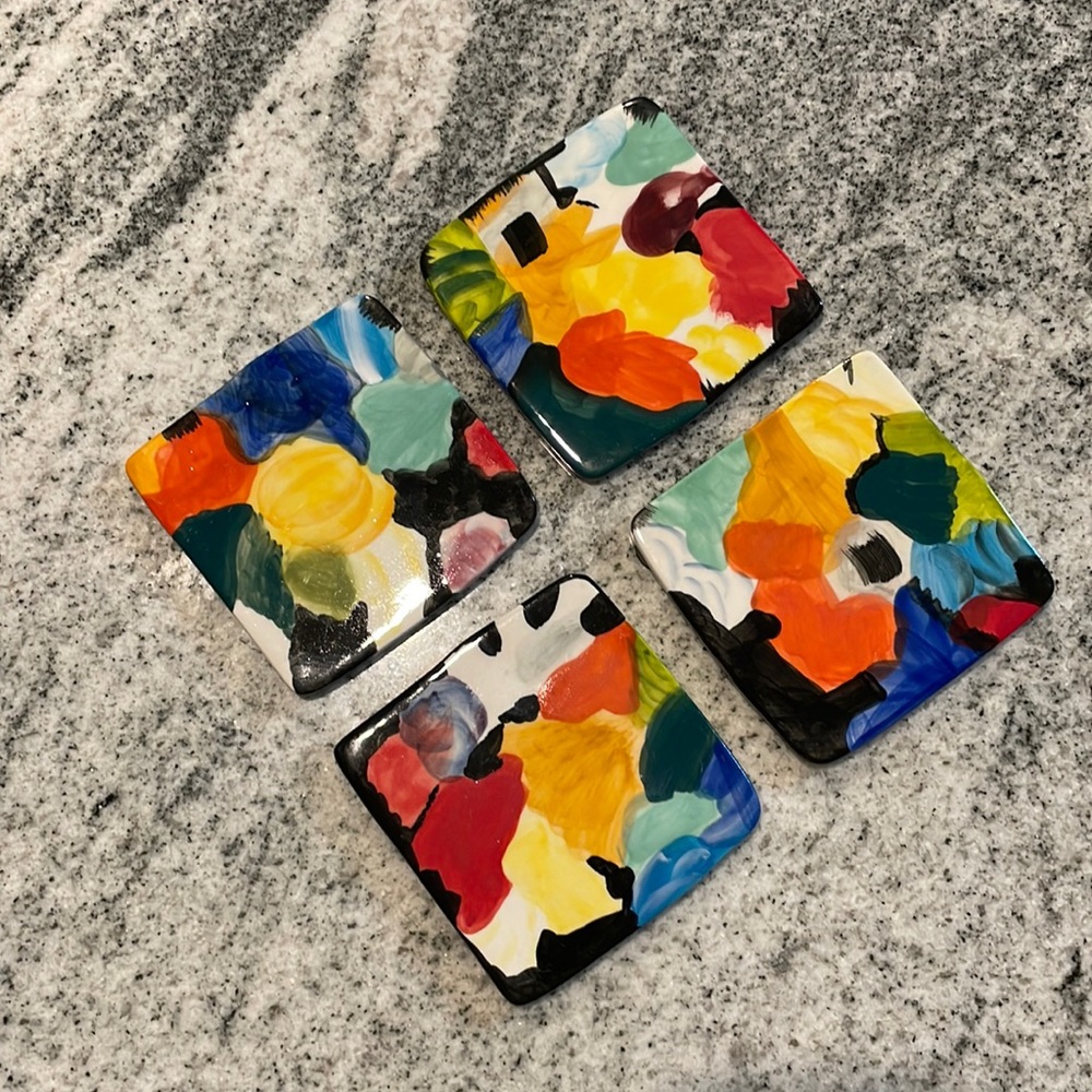 Colorful Anthropologie coasters